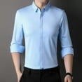 thumbnail image 2 of Men's Non-iron Dress Shirts Seamless Shirt Concealed Placket Solid Color, 2 of 14