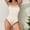 Beige, variant on Hvot&aat Women's Sexy Ribbed One Piece Swimsuits Tummy Control Backless Bathing Suits Color Block Spaghetti Straps Swimwear