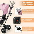 thumbnail image 4 of Costway 4-in-1 Multifunctional Tricycle Kids Trike with Removable Canopy & Push Handle Pink, 4 of 10