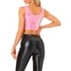 thumbnail image 3 of TOP CROP METÁLICO CON LENTEJUELAS INSPIRE CHIC PARA MUJERES, SIN MANGAS, BRILLANTE, PARA FIESTAS Y CLUB, COLOR ROSA, 3 of 6