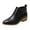 Black, variant on Women's Trendy Faux Leather Stacked Heel Ankle Boot Comfortable Slip on Chelsea Boots for Ladies Girls