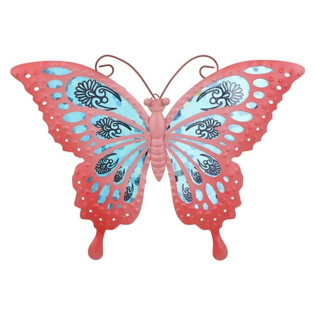 

XEEJARUI Hangs Gardening Decoration Wall Indoor Wrought Outdoor Decoration Butterflya and Glass Hangs (Watermelon Red )