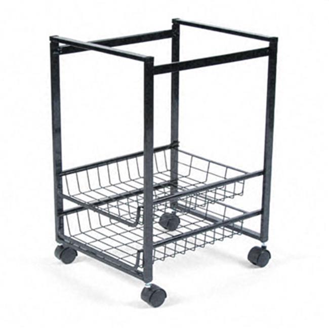 Mobile File Cart with Sliding Baskets 16w x13d x 191/2h Black
