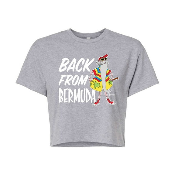 Disney - Straight Outta Bermuda - Juniors Cropped Cotton Blend T-Shirt