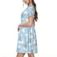 thumbnail image 2 of Balery Cute Goose On A Blue Sky Vestidos sueltos de manga corta para mujer, vestidos de verano 2025, vestidos casuales de corte A con vuelo., 2 of 6