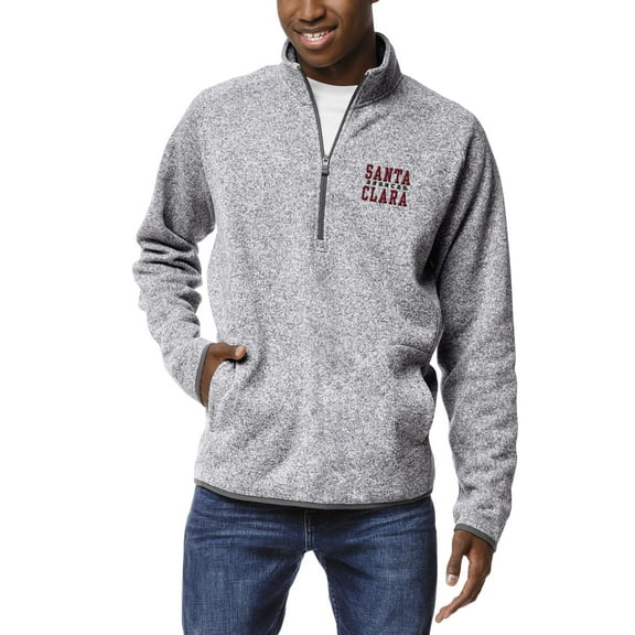 Men's League Collegiate Wear Heathered Gray Santa Clara Broncos Saranac Quarter-Zip Pullover Jacket