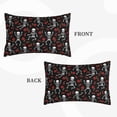 thumbnail image 4 of Binfone Skeleton with Roses Standard Size Pillowcase, Long Staple Pure Cotton Envelope Closure Pillow Cover,14"x20", 4 of 9
