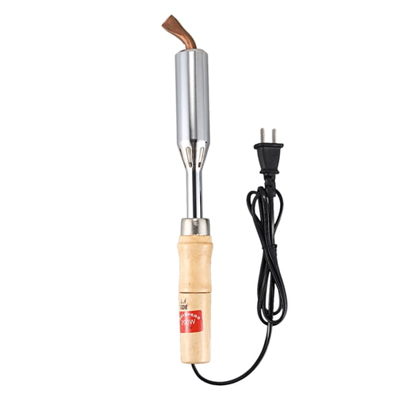 200W insulated wooden handle electric iron high power soldering iron Household electrician welding electric iron iron soldering iron US Plug,1*Wooden handle iron,Wood color