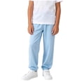 thumbnail image 2 of hengsof Boys Spring Summer Loose Joggers Pants Kids Elastic Waist Solid Color Pull On Cuffed Sweatpants 3-16 Years, 2 of 8