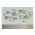 thumbnail image 1 of Fish Cutting Board, Modern Ocean Animal and Zigzag Border at the Bottom, Decorative Tempered Glass Cutting and Serving Board, Small Size, Pale Pink Orange, by Ambesonne, 1 of 1