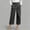Dark Gray, variant on Women's Plus Size High Waisted Wrap Front Cropped Wide Leg Pants with Decorative Buttons - Structured Stretch Trousers for Office or Dressy Casual Outings