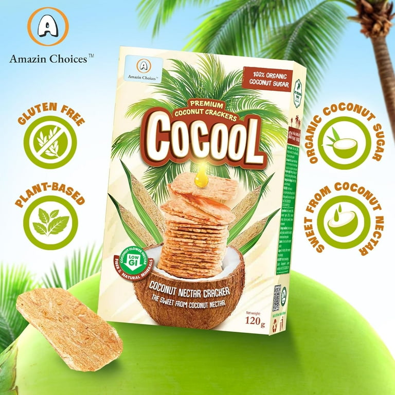 Amazin Choices COCOOL Coconut Snack Crackers Gluten Free and Vegan