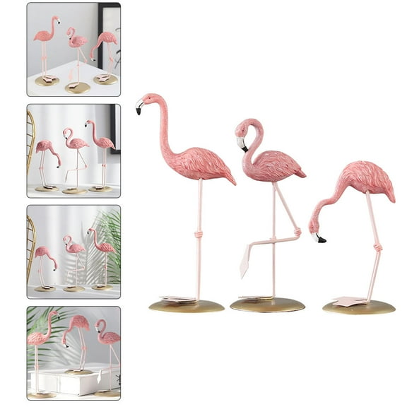 GOOHOCHY Flamingo Statue Decor Made of Resin for Indoor Decor Assorted Color Lightweight and 3 Pieces