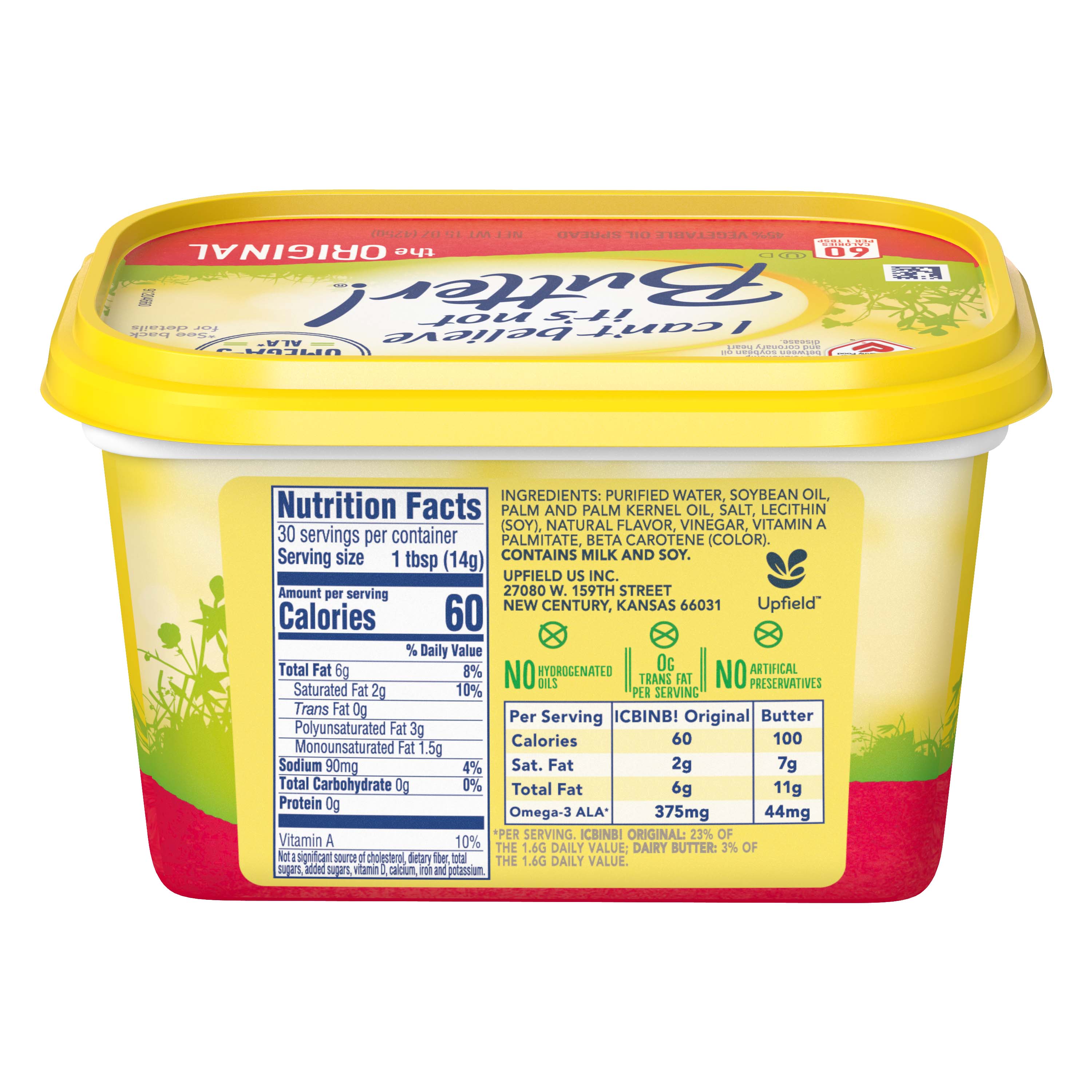 I Can't Believe It's Not Butter Original Spread, 15 oz Tub (Refrigerated) - image 4 of 9