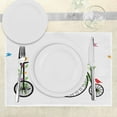 thumbnail image 3 of Ambesonne Bicycle Place Mats Set of 4, Flying Birds Flowers, Standard Size, Multicolor, 3 of 6