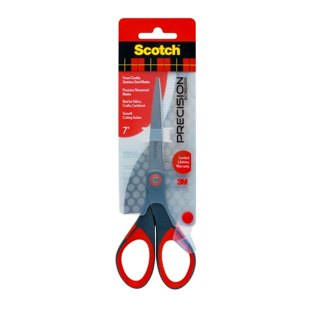 Scotch 7" Precision Scissors, Stainless Steel, Comfort Grip Walmart