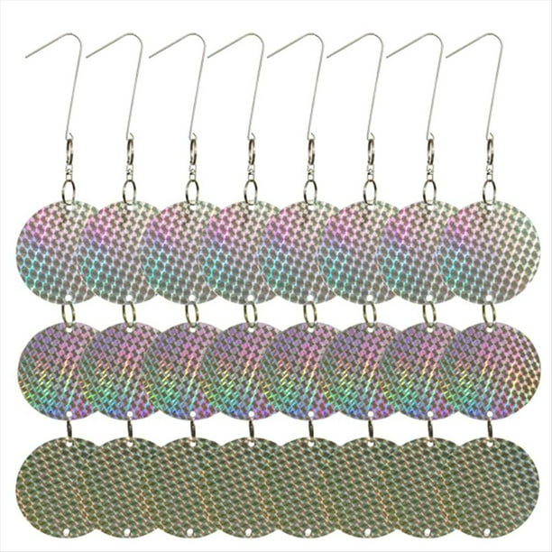8PCS/Set Discos Repelentes de Pájaros Dispositivo Colgante Reflectante para Mantener Alejados A los Pájaros Como Pájaros de Madera para Palomas Pájaros de Madera