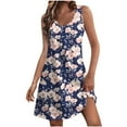 thumbnail image 2 of Ovzne Robes d'Été pour Femmes Robe d'Été Décontractée Sans Manches Col en V Longue Robe de Vacances Imprimée en Solde, 2 of 7