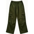 thumbnail image 3 of MexChoioe Womens Elastic Waist Drawstring Wide Leg Cargo Pants Adjustable Cuff Multi Pocket Outdoor Cargo Trousers, 3 of 5