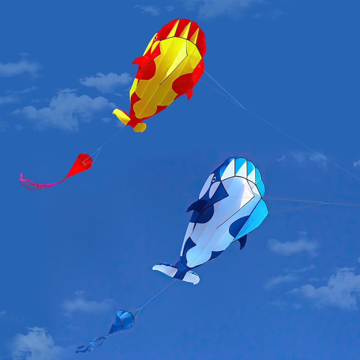 Kepooman 3D Huge Frameless Soft Whale with Kite String for Outdoor Games and Activities, Set of 2, Blue & Red Kepooman 3D Huge Frameless Soft Whale with Kite String for Outdoor Games and Activities, Set of 2, Blue & Red