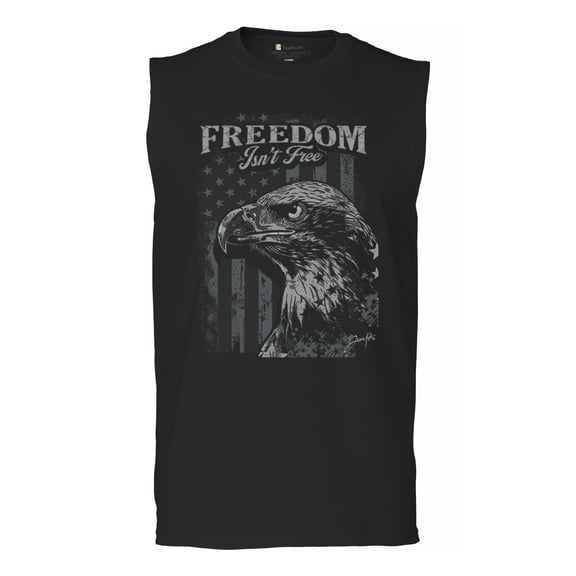 Freedom Isn’t Free Eagle Muscle Shirt Patriotic American Bird Prey DD 214 POW MIA Military Hero Veterans Day Men's