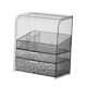 thumbnail image 5 of Organizador de maquillaje elegante, caja de almacenamiento de maquillaje transparente de 3 capas para organizar el escritorio con soporte para lápiz labial, 5 of 9