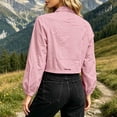 thumbnail image 6 of Tbopshirt Jacket for Women Stand Collar Long Sleeve Zip Up Drawstring Hem Loose Casual Solid Color Cropped Jacket for Spring Fall, 6 of 7