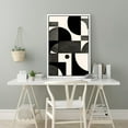thumbnail image 4 of IDEA4WALL Framed Canvas Print Wall Art Minimalist Black And White Abstract Collage Illustrations Geometric Splicing Graphics Modern Art Bohemian Artwork for Home Decor - 16"x24" White, 4 of 5