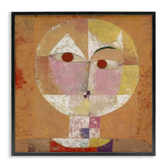Stupell Industries Classic Senecio Paul Klee Abstract Painting Black Framed Art Print Wall Art, 12 x 12