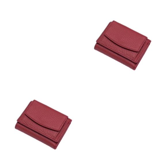 Minnieouse Carteras de moda para In Colors For Gifts Wallet, billetera de bolsillo, mini billetera para mujer de comercio exterior. vino rojo vino rojo 2piezas