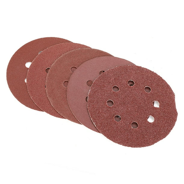 Rdeghly Grinding Discs 50PCS 125mm Round Shape Sanding Discs 40 60 80 120 240 Grit Sand Papers with 8 Holes Sanding Discs