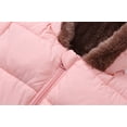 thumbnail image 6 of Wuxian Children Girls Winter Snowsuit One Piece Full Zipper Up Thickened Wool Hooded Jumpsuit Romper Infant Baby Cute Soft Comfy Warm Overcoat Outfits,Pink,18-24 Months, 6 of 9