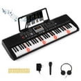 thumbnail image 1 of Costway 61 Keys Portable Keyboard with 200 Rhythms 200 Tones 70 Demos Note Sticker, Black, 1 of 10