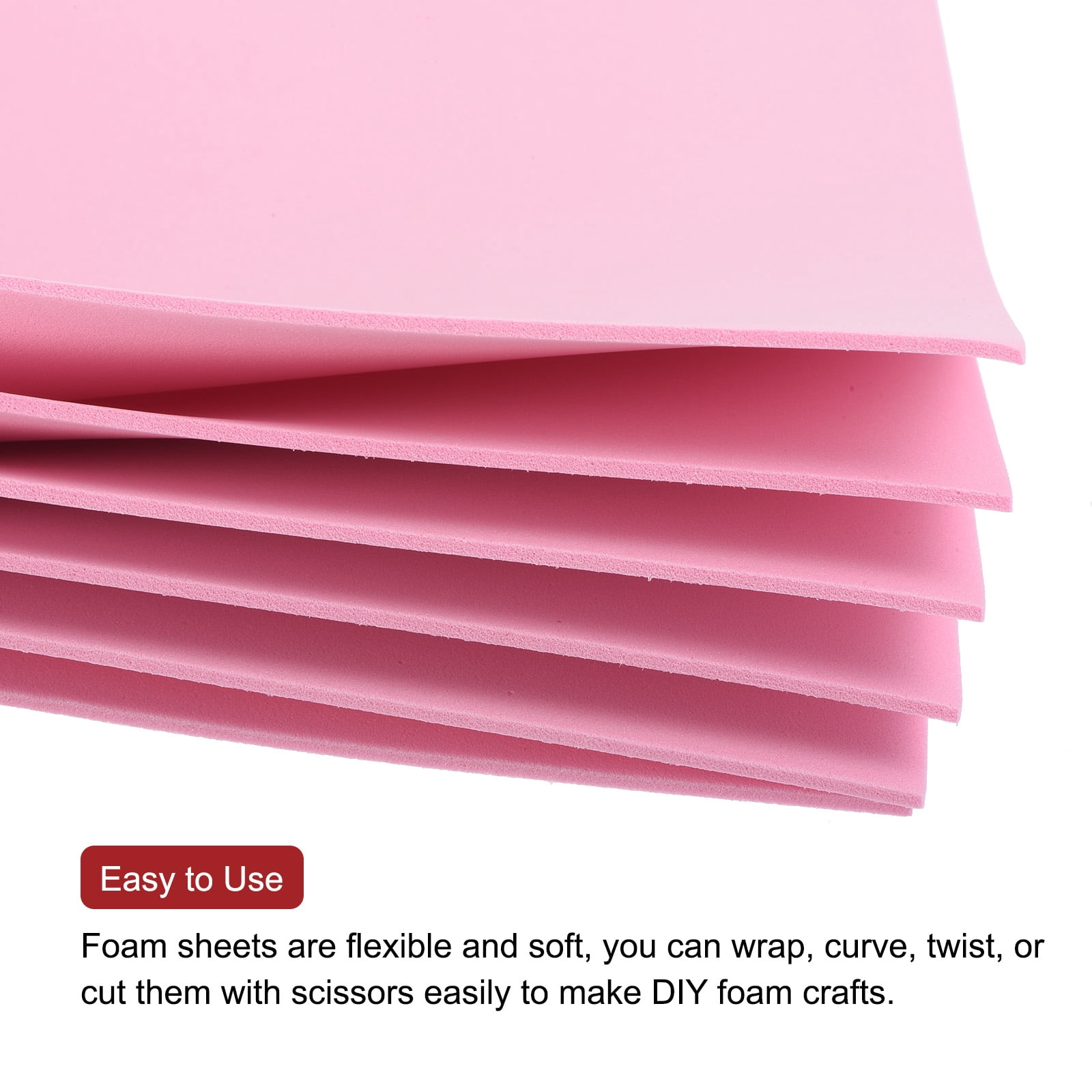 Uxcell 40 Pack EVA Foam Sheets Pink 7.8 Inch x 5.9 Inch 2mm Thick Crafts Foam EVA Sheets for Costumes, Crafts Projects