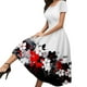 thumbnail image 1 of Gibobby Vestidos Casuales para Mujer Vestido casual de manga corta con cuello redondo y estampado de flores sexy y elegante a la moda para mujer (2)(Blanco,M), 1 of 4