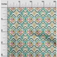 thumbnail image 2 of oneOone Tissu Velours Vert Foncé Ikat Matériel de Robe Tissu Imprimé Tissu au Mètre 58 Pouces de Large, 2 of 5