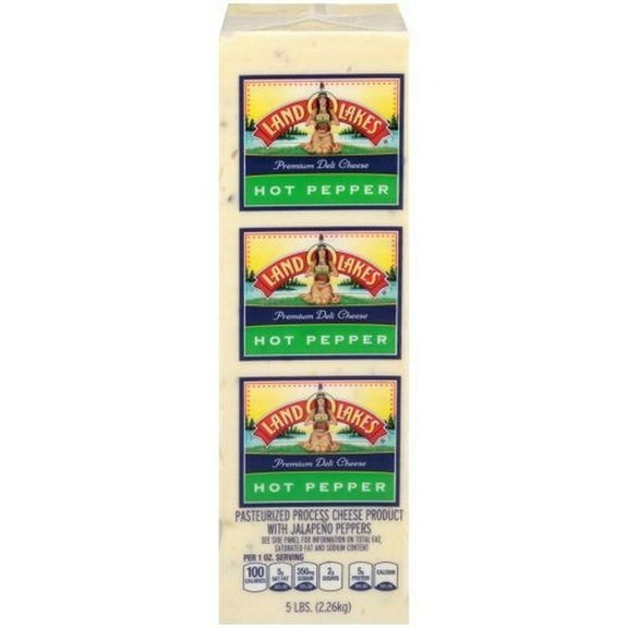 Land O Lakes Pasteurized Hot Pepper American Cheese, 5 Pound -- 2 per Case.