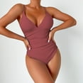 thumbnail image 2 of Sngxgn Swimsuit Women Tummy Control Vintage Swimsuits U Back Modest Swimwear(Brown,L), 2 of 6