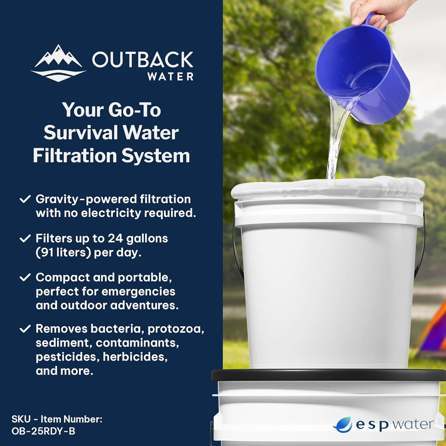Outback Ready OB-25RDY-B Emergency Water Filtration System + Extra Filter Kit