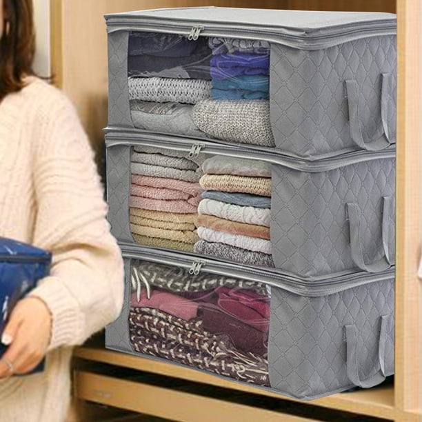 Bamboo Carbon Fibre Quilt Blanket Storage Bags with Zippers Heavy Duty