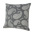 thumbnail image 4 of LR Home Ox Bay Hand-Woven Gray/White Paisley All-Natural Cotton Pillow Cover, 4 of 8