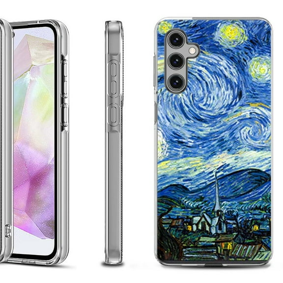 OneToughShield ® Shockproof Phone Case Compatible with Samsung Galaxy A35 5G - Starry Night Paris