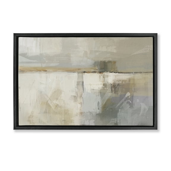 Stupell Industries Shimmering Meadow Abstract Abstract Painting Black Floater Framed Canvas Art Print Wall Art, 25 x 17