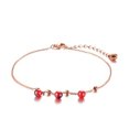 thumbnail image 3 of Women Anklets Red Stone Beads Pink Gold Tone Stainless Steel Chain Foot Jewelry, 3 of 5