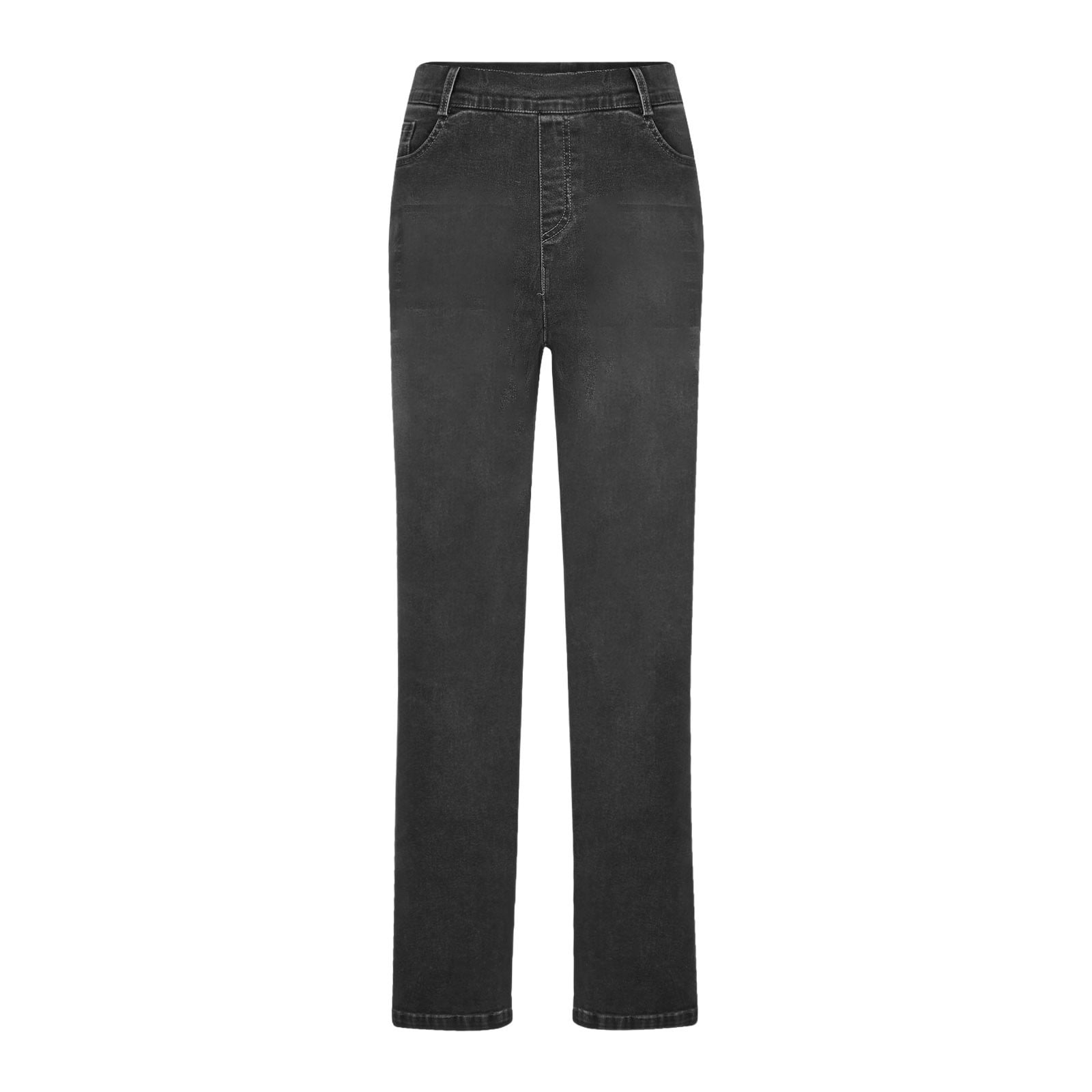 Women's Straight Leg Jeans Stretch Denim High Waisted Classic Fit Business Casual Pants for Work Office