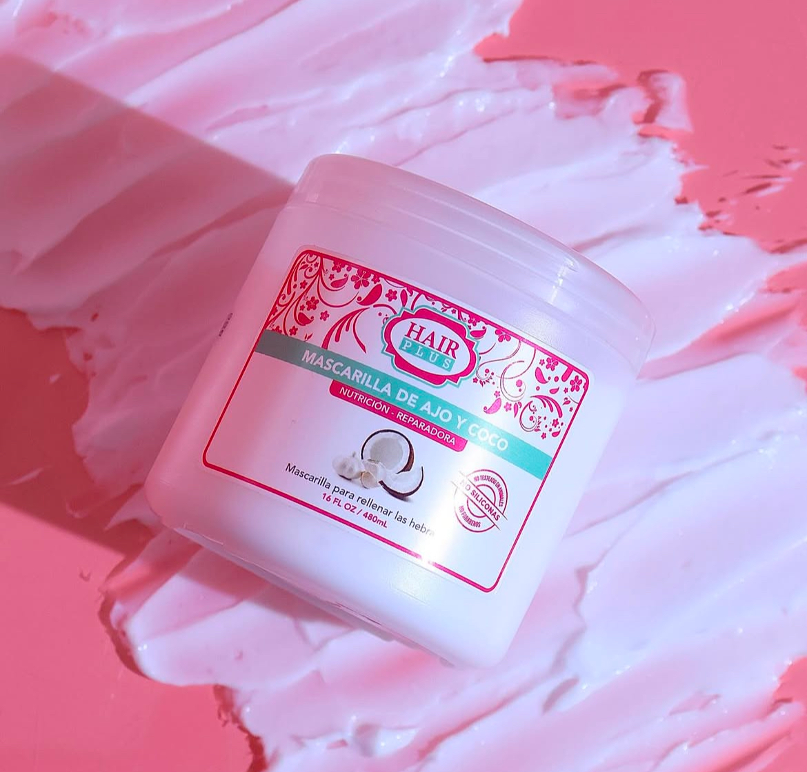 Nourishing Coconut and Garlic Hair Mask with Vitamin E and Castor Oil – Moisturizing and Frizz Control Formula