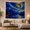 Swirling Star Lake, variant on Deep blue snowy cabin valley beneath swirling stars, Painterly winter fantasy Style for Winter landscape enthusiasts, Thoughtful Gift for Living room, bedroom, reading nook, Tapestry Wall Hanging