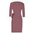 thumbnail image 4 of Summer Saving Wycnly Sundresses for Women 3/4 Sleeve V-Neck Polka Dot Midi Dresses Tie Waist Evening Party Prom Wrap Formal Summer Dress Red s Clearance Clothes, 4 of 4