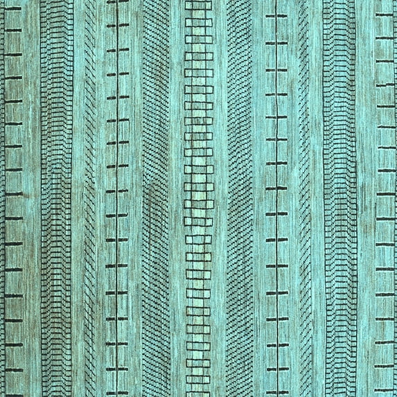 Ahgly Company Indoor Square Abstract Light Blue Contemporary Area Rugs, 6' Square