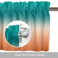 thumbnail image 6 of Gradient Green Valance Curtain Modern Minimalist Green Orange Ocean Beach Window Valances Rod Pocket Short Curtains Window Treatments for Kitchen Bedroom Bathroom Laundry 42" x 12", 6 of 9